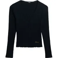Superdry Femme Top Manches Longues Boutonné Essential Navy Taille: 38