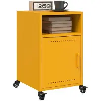 vidaXL Tables de chevet 2 pcs jaune moutarde 36x39x59 cm acier