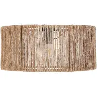 Beliani Plafonnier Abat-jour en jute naturel Socle en fer noir Lampe Boho Suspension Salon Chambre à coucher Hall d'entrée