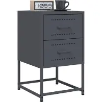 vidaXL Tables de chevet 2 pcs anthracite 36x39x60,5 cm acier