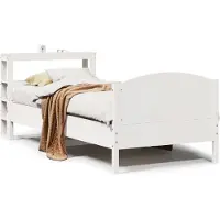 vidaXL Lit en pin massif sans matelas blanc 75x190 cm