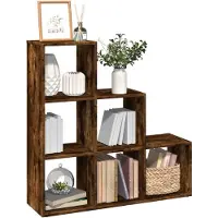 vidaXL Étagère séparatrice de pièce à 3 niveaux chêne fumé 99x29x99 cm