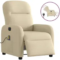 vidaXL Fauteuil de massage électrique Crème Tissu