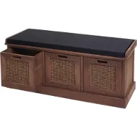 Mendler Banc HWC-J49, banc rembourré Banc de vestiaire 47x110x40cm marron, rembourrage noir