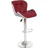 Mendler Tabouret de bar HWC-A92, tabouret de bar, cuir synthétique réglable en hauteur bordeaux