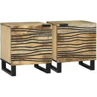 vidaXL Cabinet de chevet 2 pcs Marron 40 x 33 x 46 cm