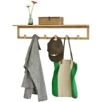 SoBuy FHK06-N Porte-manteau avec étagère murale - 6 crochets - 90x12,5x16,5 cm - Bambou