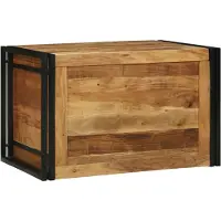 vidaXL Boîte de rangement marron et noir 80 x 50 x 50 cm en acacia
