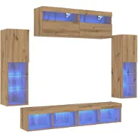 vidaXL Ensemble de meubles TV mural 6 pcs Artisan-Chêne Bois composite