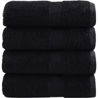 vidaXL Serviettes d'invité de qualité supérieure SOLUND 4 pcs noir