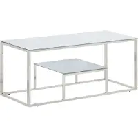 vidaXL Table basse argentée Acier inoxydable et verre trempé