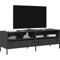 vidaXL Armoire TV noire 135x39x43,5 cm Acier laminé à froid