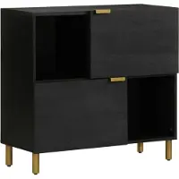 vidaXL Sideboard Noir 80x33x75 cm Bois composite
