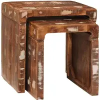 vidaXL Tables d'appoint Marron Bois Recyclé Solide