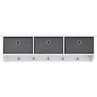 Helloshop26 Portemanteau mural 30 x 100 x 20 cm blanc gris argenté 03_0008181