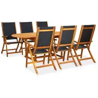 vidaXL Ensemble de jardin 7 pièces en bois massif d'acacia