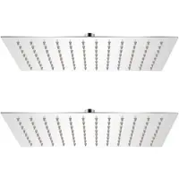 Helloshop26 Lot de 2 pommes de douche plongeante rectangle 20x30 cm acier inoxydable 02_0002109