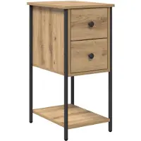 vidaXL Cabinet de chevet avec tiroir chêne artisanal 32 x 42 x 70 cm