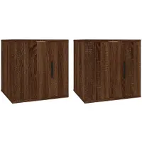 vidaXL Armoires murales TV 2 pcs. Brun imitation chêne 40x34,5x40 cm
