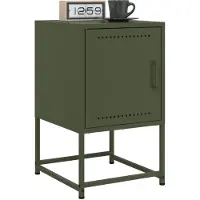 vidaXL Tables de chevet 2 pcs vert olive 36x39x60,5 cm acier