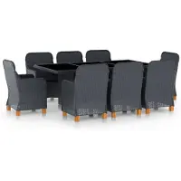 vidaXL Ensemble de salon de jardin 6 pièces avec coussins gris clair Poly rotin