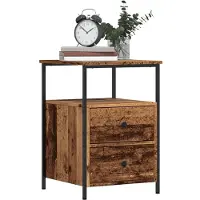 vidaXL Tables de chevet 2 pcs vieux bois 34x35,5x50 cm bois ingénierie