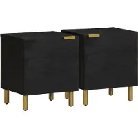 vidaXL Tables de chevet 2 pcs noir 40x33x46 cm bois de manguier solide