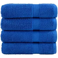 vidaXL Essuie-mains de qualité supérieure SOLUND 4 pcs bleu 600 g/m²