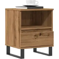 vidaXL Table de chevet chêne artisanal 40x35x50 cm bois d’ingénierie