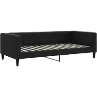 vidaXL Lit de jour noir 100x200 cm Tissu