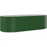vidaXL Lit surélevé de jardin Acier galvanisé 249x100x68cm Vert