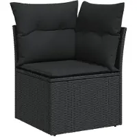 vidaXL Ensemble de canapé de jardin avec coussins avec coussins 10 pcs noir Poly rotin