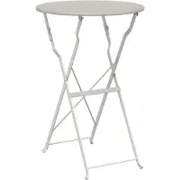 vidaXL Table de bistrot beige Ø 50 x 71 cm Acier thermolaqué