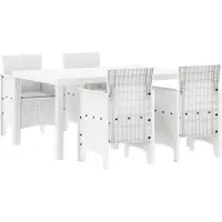 vidaXL Ensemble de jardin 5 pcs blanc Polt rotin