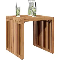 vidaXL Table d'appoint de jardin, couleur marron, 45 x 45,5 x 45,5 cm, en bois massif de teck