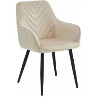 Extreme Furniture Chaise Komodee NEMI - 1 Pieces - BEIGE Tapisser en velours 61 x 54 x 84 cm