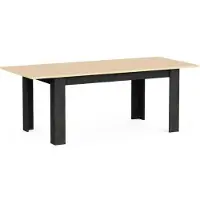 CBA Table de salle à manger extensible Kent - 155/205x90x74cm -Reproduction chêne/anthracite