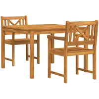 vidaXL Ensemble de jardin 3 pcs brun bois massif acacia