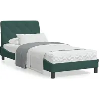 vidaXL Lit avec matelas vert foncé 80x200 cm velours