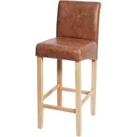 Mendler Tabouret De Bar Hwc-C33, Tabouret De Comptoir, Bois Imitation Daim, Pieds Clairs, Tissu/Textile