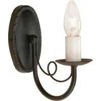 Elstead Lighting Applique murale Minster noire avec bougeoir, 1xE14x60W, métal, dimensions : 19 x 8,5 x 17,5 cm, IP20, Elstead