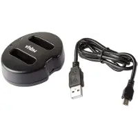 VHBW Chargeur de batterie double USB compatible avec Nikon CoolPix A1000, A900, AW100, AW100s, AW110, AW120, AW120s caméra, DSLR, action-cam
