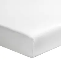 Essix Drap Housse Uni En Percale De Coton Blanc 120x190