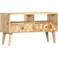 vidaXL Armoire TV 90 x 30 x 50 cm en bois massif de manguier