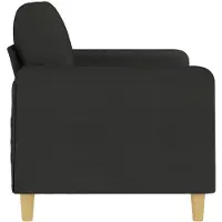 vidaXL Canapé à 2 places Noir 140 cm Tissu