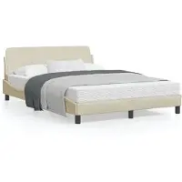 vidaXL Cadre de lit "Dover" Crème 140x200 cm Tissu