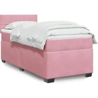 vidaXL Lit boxspring avec matelas rose 100x200 cm velours