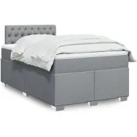 vidaXL Lit boxspring avec matelas gris clair 120x190 cm Tissu