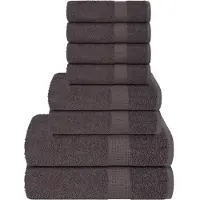vidaXL Ensemble de serviettes 8 pcs anthracite 360 g/m² 100% coton