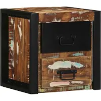 vidaXL Table de chevet multicolore 40x35x40 cm bois de récupération